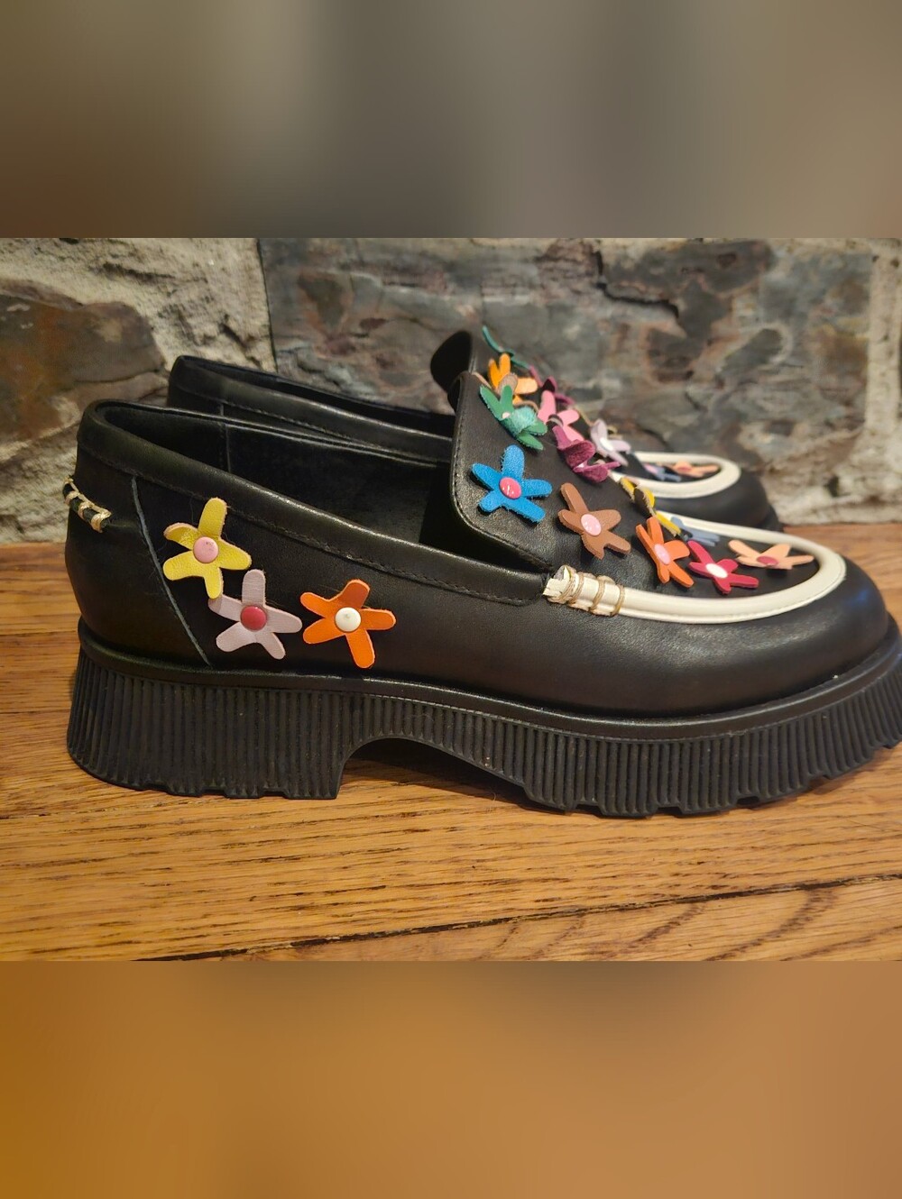 Charlotte Stone X Lorien Stern Loafers with Multicolor Flowers - Picture 2 of 3